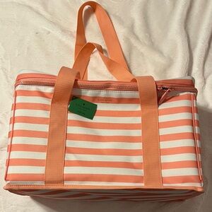 Kate Spade Orange and White Striped Insulated Bag